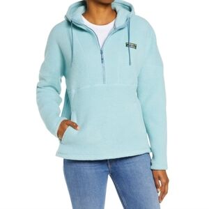 L.L. Bean Katahdin Half-Zip Fleece Hoodie - Light Blue - Size XL